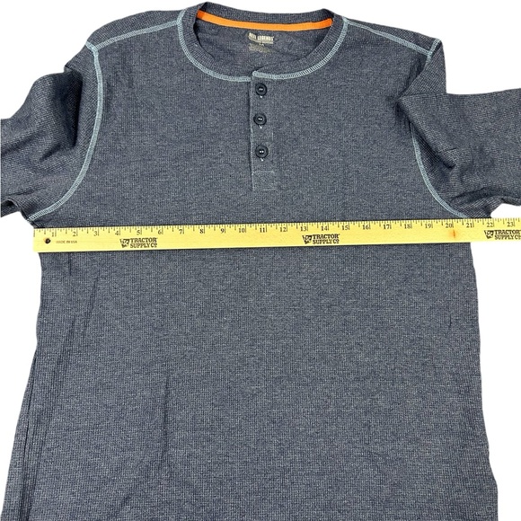 Men’s NWT Reel Legends Long Sleeve Shirt Size M Thermal Button Collar Blue - Picture 2 of 9